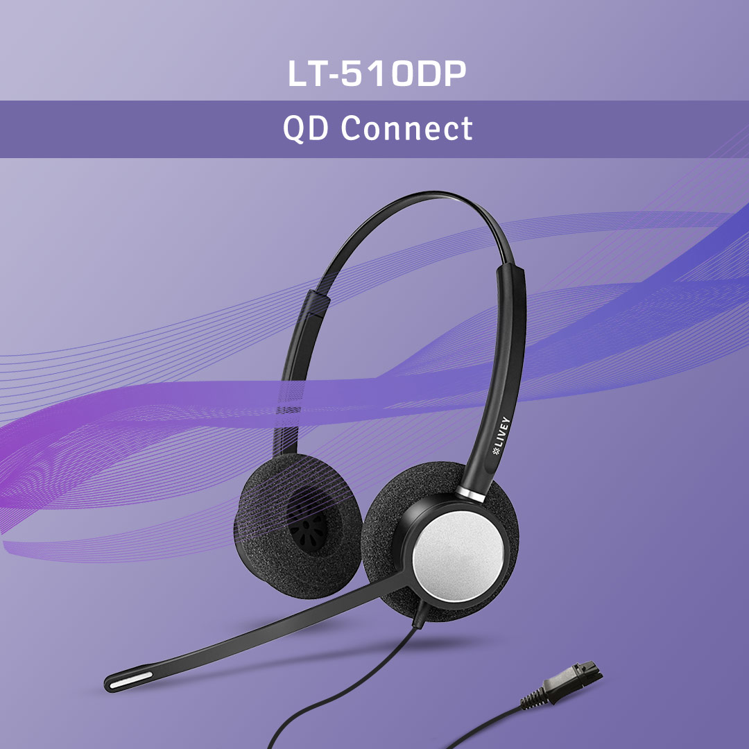 LIVEY 510DP Series wired headset with QD connect.