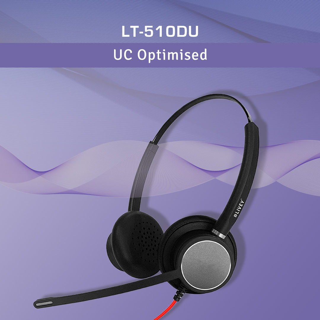 LIVEY 510DU Series wired headset with UC Optimized