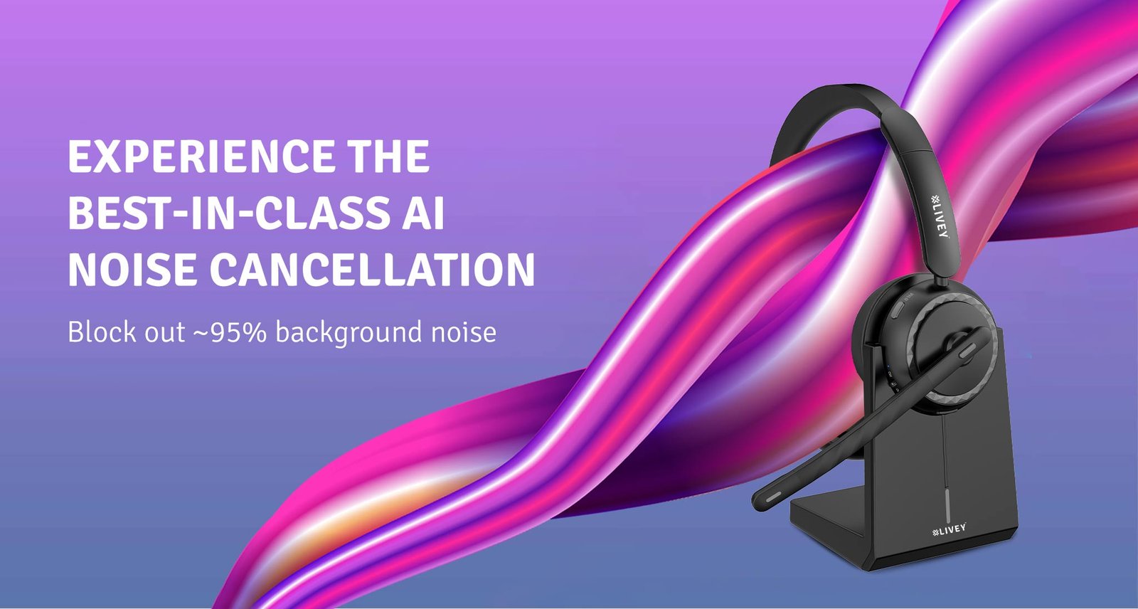 LIVEY 710BT PLUS Headset Series with 95% background AI noise cancellation
