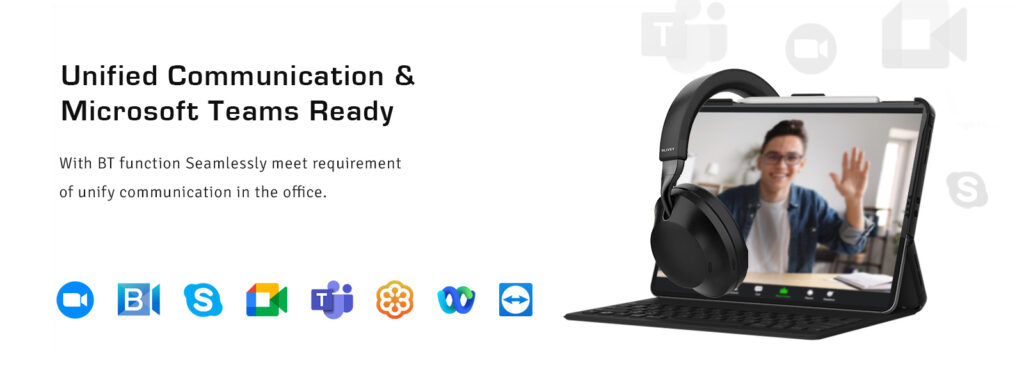 LIVEY 910BT Wireless Bluetooth headset with Unified Communication and Microsoft teams ready.