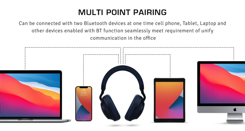 LIVEY 910BT Series wireless Bluetooth headset with Multipoint pairing technology