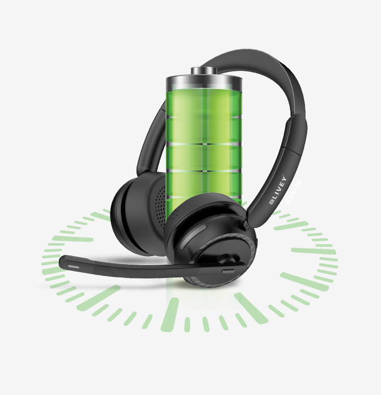 LIVEY 710BT PLUS Wireless Bluetooth Headset, with powerful battery