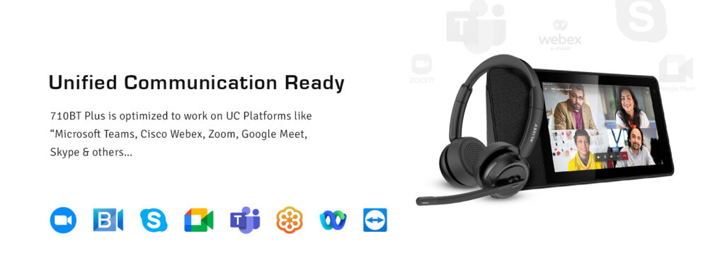 LIVEY 710BT PLUS Wireless Bluetooth Headset, with UC Platforms and MS Teams Optimized