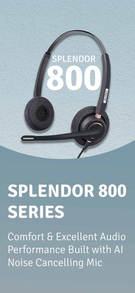 LIVEY Splendor 800 Series - Premium Wired Headset with AI Noise Cancelling Mic