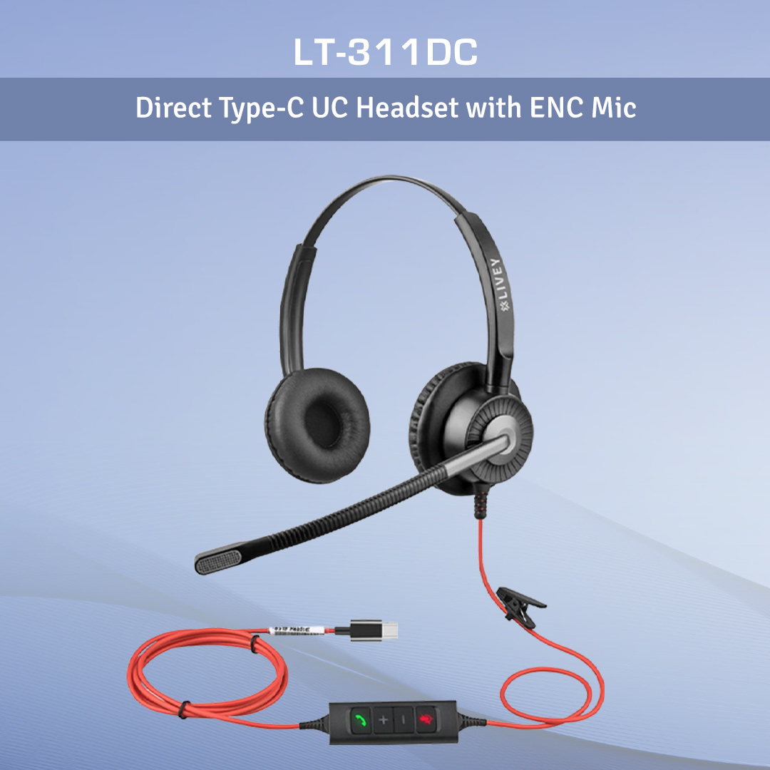 LIVEY 311DC wired headset with direct Type-c US headset with ENC mic