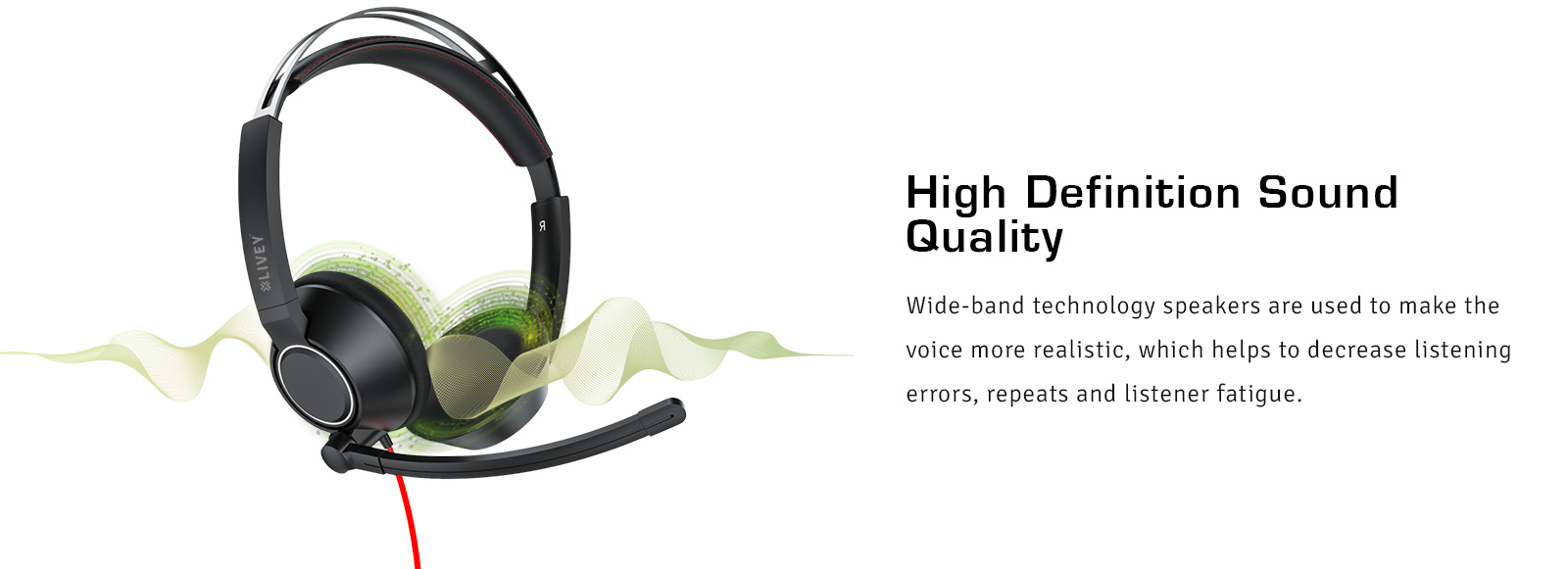 LIVEY 415 Series headset with high definition sound quality