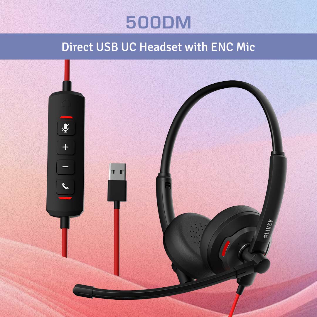 LIVEY 500DM Direct USB headset with EMC mic