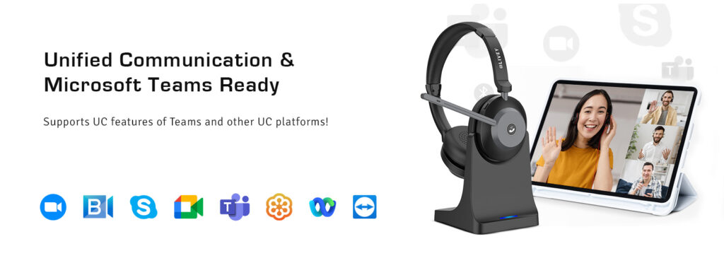 LIVEY 710BT wireless Bluetooth headset with Unified Communication and Microsoft Teams Ready