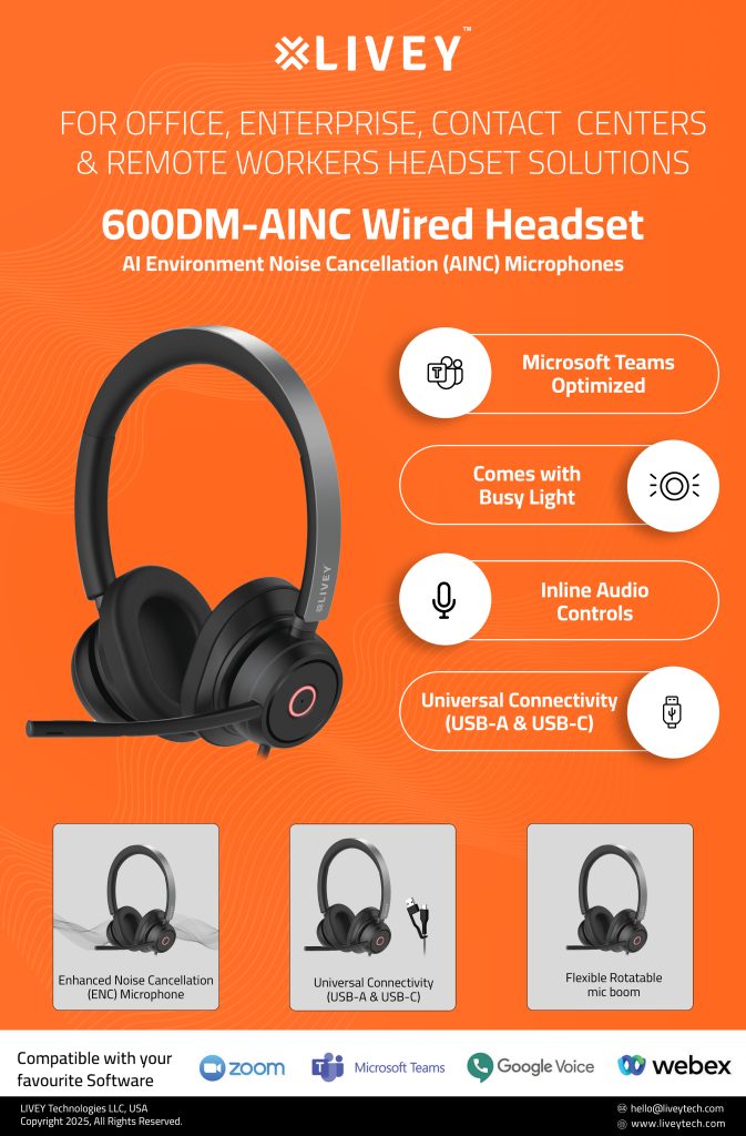 Revolutionize Your Call Experience: Introducing the LIVEY 600DM-AINC Headset