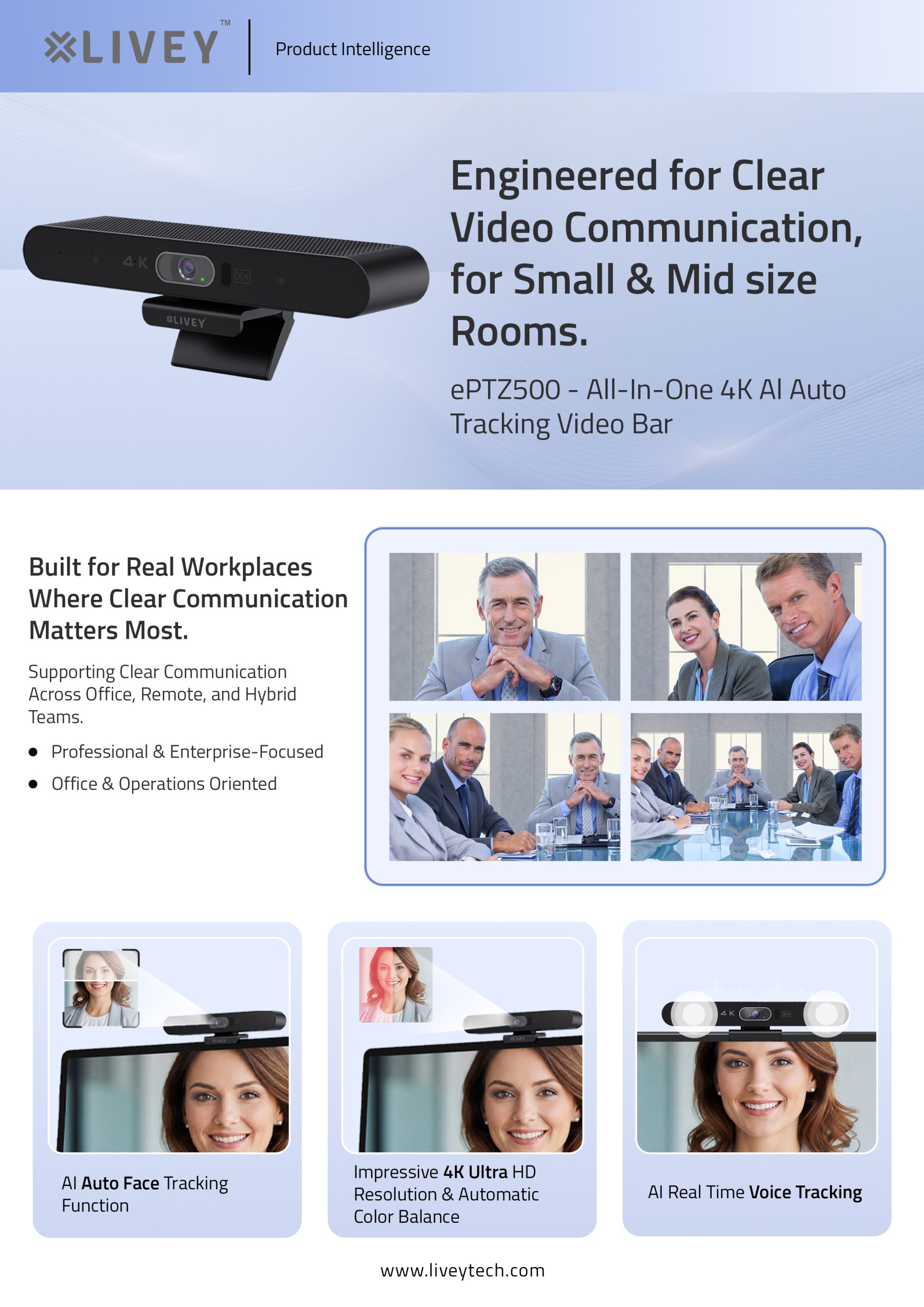 Engineered for Clear Video Communication in Small & Mid-Size Meeting Rooms